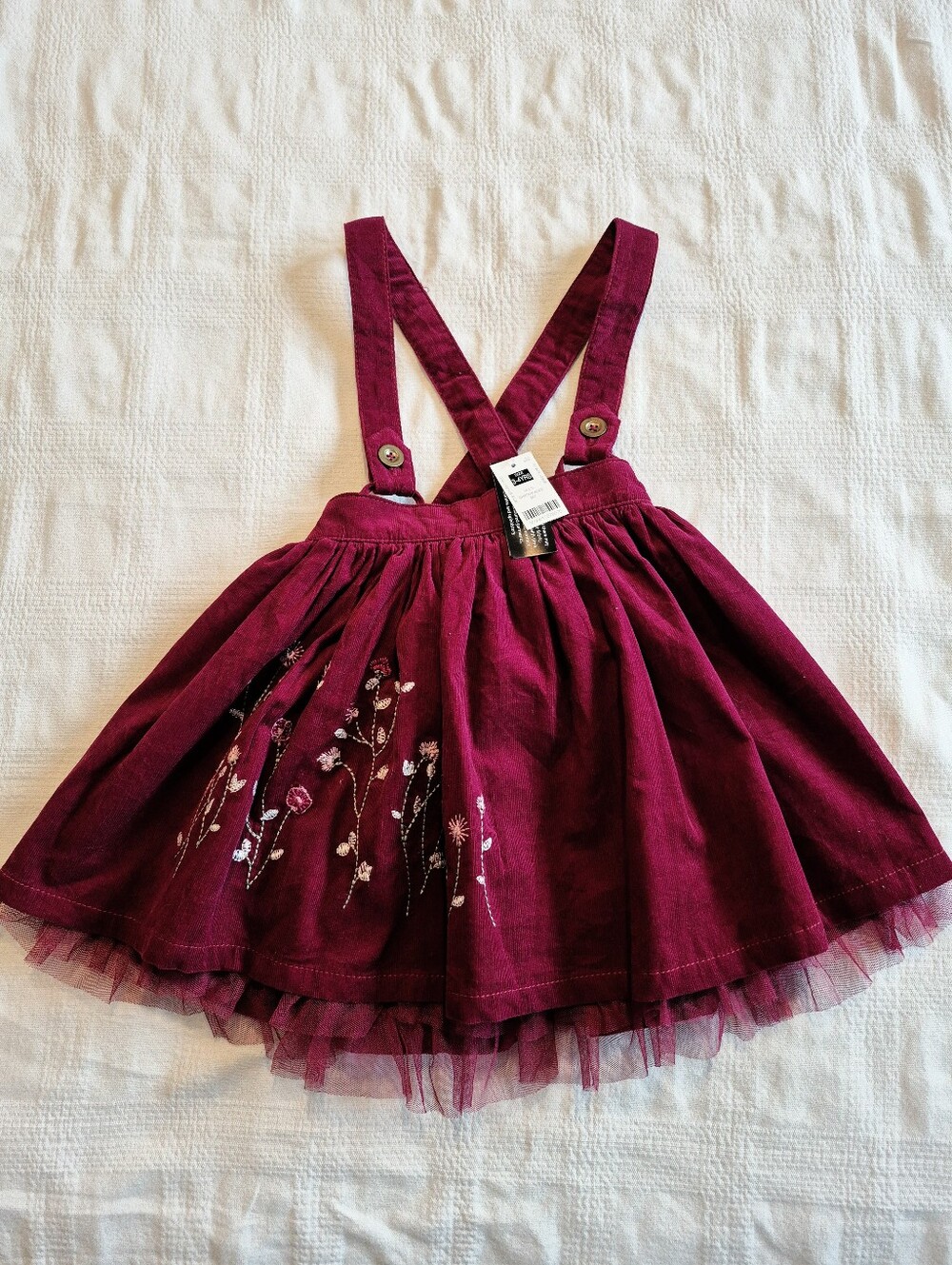 Dunnes girls 3-4 years skirt with adjustable straps, embroidered, tulle NWT